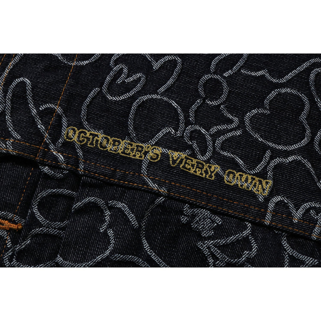 BAPE X OVO NEON 1ST CAMO JACQUARD DENIM JACKET MENS